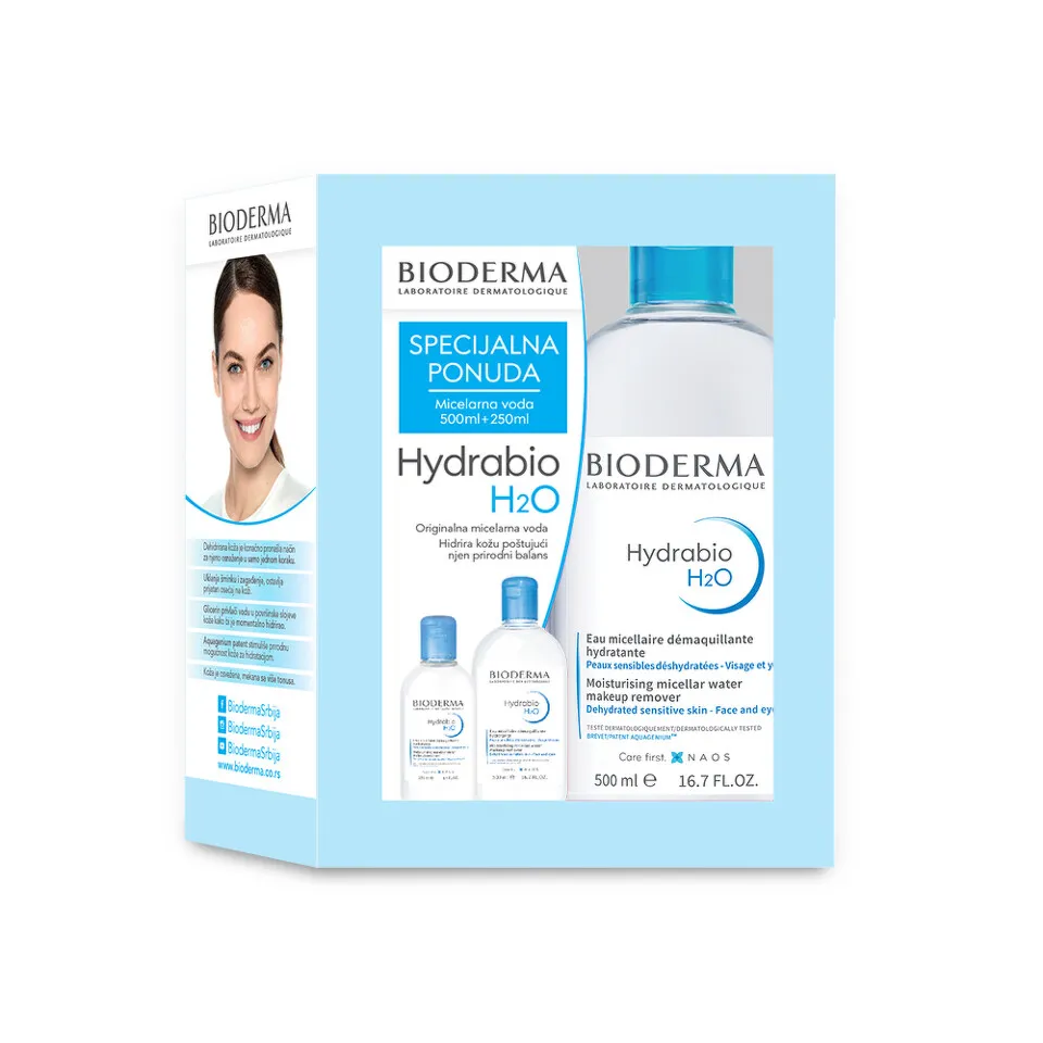 Bioderma hydrabio H2O micelarna voda 500+250ml