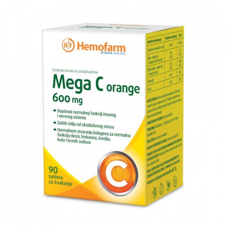 Mega C Orange 600mg 90 tableta za žvakanje