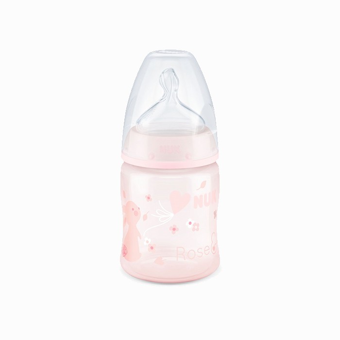 NUK flašica plastična silikon Rose 0-6m 743733.1