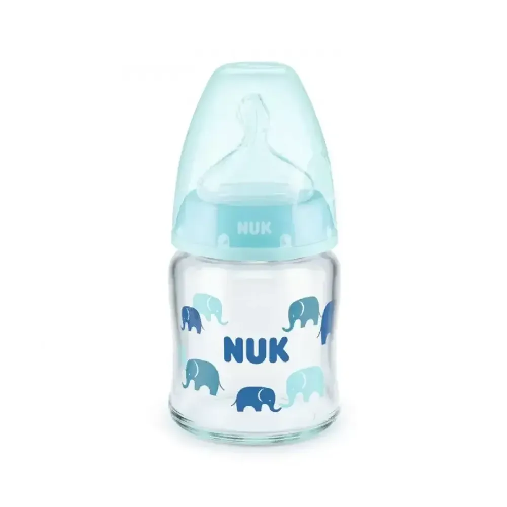 Nuk Staklena flašica sa indikatorom temperature 0-6M 120ml