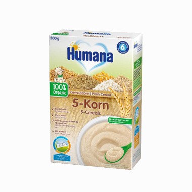 Humana organska instant kaša bez mleka 5 žitarica 200g