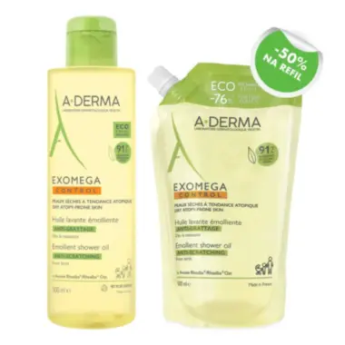 A-DERMA Exomega control ulje za tuširanje 500ml + refill 500ml 