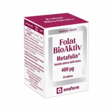 Anafarm Folat BioAktiv Metafolin 400 µg 30 tableta