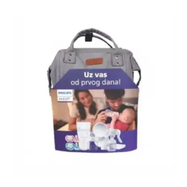 Avent Baby Poklon sivi ranac sa 5 proizvoda