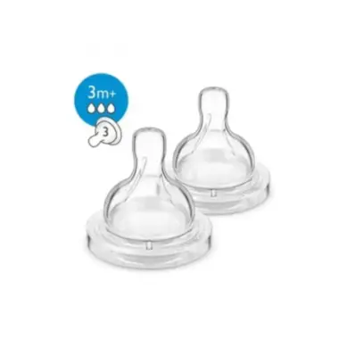 Avent Silikonska cucla 3m+ Srednji protok 2kom
