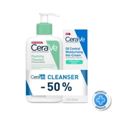 CeraVe penušavi gel za čiščenje 236ML + oil control krema 52ML