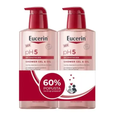 Eucerin pH5 gel i ulje za tuširanje 400ml duopak
