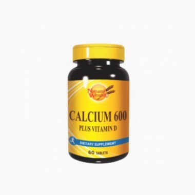 Natural Wealth Calcium 600 + Vitamin D - 60 tableta