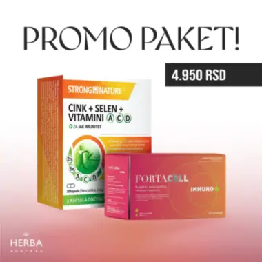 Promo paket Fortacell Immuno + Cink Selen vitamini A C D za jači imunitet
